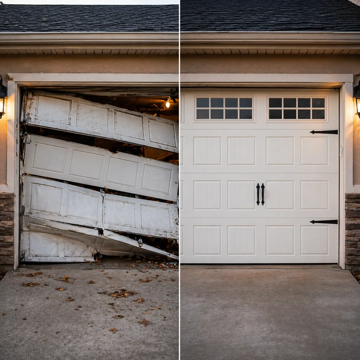 Garage Door Before and After